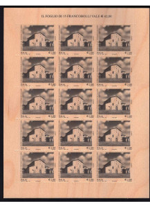 2007 - Italia foglietto composto da 15 francobolli in legno Basilica di San Vincenzo